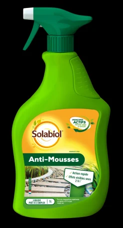 SOLABIOL - Solabiol anti-mousses & algues - 1l - prêt-a-l'emploi - effets visibles sur mousses en 2h - agit par contact somouspal1n