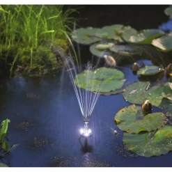 SOLAIREPRATIQUE - Kit pompe solaire bassin avec filtre, batterie et anneau led, 300l-8w