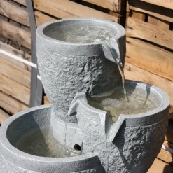 STONELITE - Fontaine solaire 4 étages 39 x 33 x 47 cm