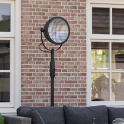 SUNRED - Chauffage sur pied indus 2100 w halogène noir