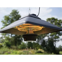 SUNRED - Chauffage suspendu spica square 2000 w halogène noir ce17sq-b