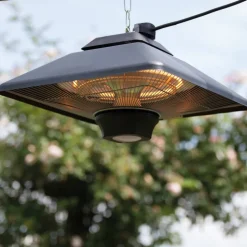 SUNRED - Chauffage suspendu spica square 2000 w halogène noir ce17sq-b