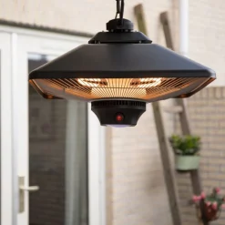 SUNRED - Chauffage suspendu spica square 2000 w halogène noir ce17sq-b