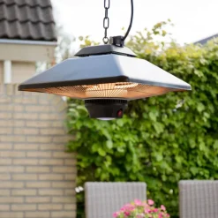 SUNRED - Chauffage suspendu spica square 2000 w halogène noir ce17sq-b