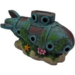 SUPERFISH - Décoration d'aquarium : sous-marin en résine - H.8cm