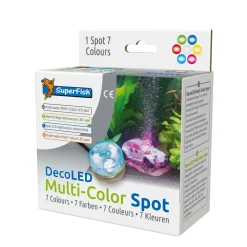 SUPERFISH - Eclairage d'aquarium, spot LED multicolore submersible - H.5xD.5cm