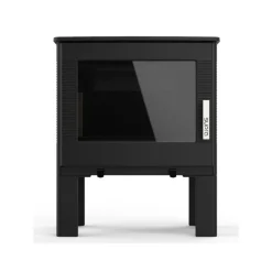 SUPRA - Fr9016110b -poêle à bois-vision horizontale - fonte - noir - sortie arr supra - gaby