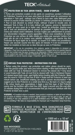 TECK'ATTITUDE - Saturateur protecteur pour teck vintage 1 l