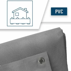 TECPLAST - Bâche brise vue micro-perforée tecplast mp460bv 3,5x4m - grise - garantie 5 ans