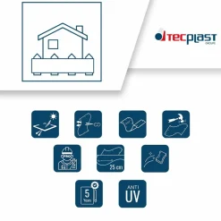 TECPLAST - Bâche brise vue micro-perforée tecplast mp460bv 3x3m - verte - garantie 5 ans