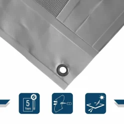 TECPLAST - Bâche brise vue micro-perforée tecplast mp460bv 3x5m - grise - garantie 5 ans