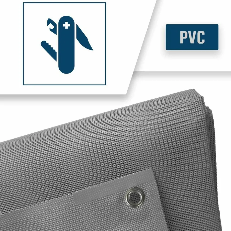TECPLAST - Bâche micro-perforée tecplast mp460mu 4x5 m - grise - garantie 5 ans