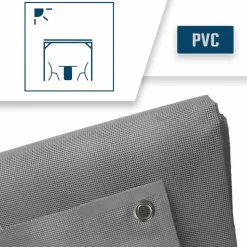 TECPLAST - Toile pergola micro-perforée tecplast mp460pr 4x4 m - grise - garantie 5 ans