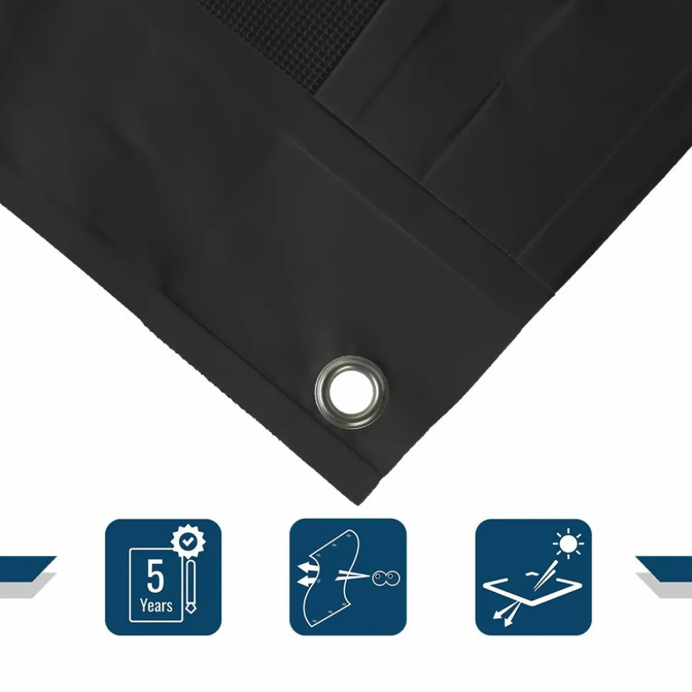 TECPLAST - Toile pergola micro-perforée tecplast mp460pr 3x6 m - noire - garantie 5 ans