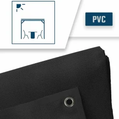 TECPLAST - Toile pergola micro-perforée tecplast mp460pr 3x6 m - noire - garantie 5 ans