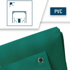 TECPLAST - Toile pergola micro-perforée tecplast mp460pr 3x6 m - verte - garantie 5 ans