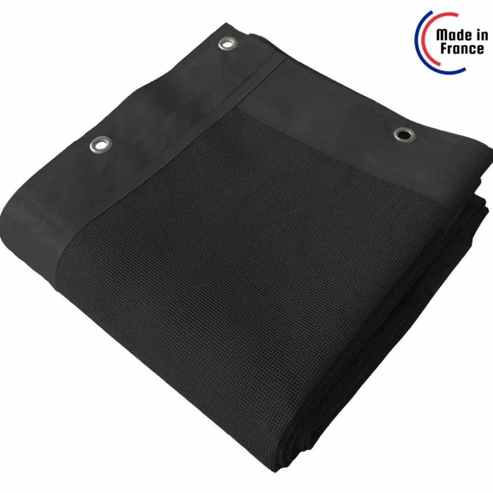 TECPLAST - Toile pergola micro-perforée tecplast mp460pr 4x4 m - noire - garantie 5 ans