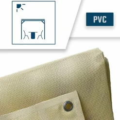 TECPLAST - Toile pergola micro-perforée tecplast mp460pr 3x5 m - ivoire - garantie 5 ans