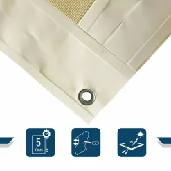 TECPLAST - Toile pergola micro-perforée tecplast mp460pr 3x3 m - ivoire - garantie 5 ans