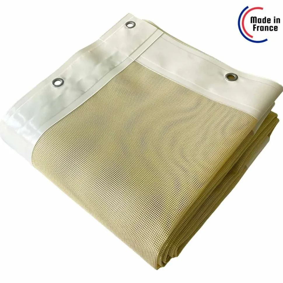 TECPLAST - Toile pergola micro-perforée tecplast mp460pr 3x3 m - ivoire - garantie 5 ans