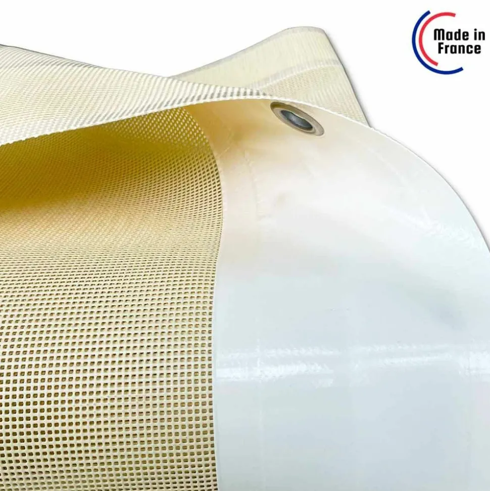 TECPLAST - Toile pergola micro-perforée tecplast mp460pr 3x3 m - ivoire - garantie 5 ans