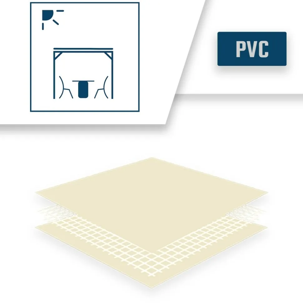 TECPLAST - Toile pergola sans oeillets 3x11 m xp640pr ivoire - garantie 10 ans tecplast