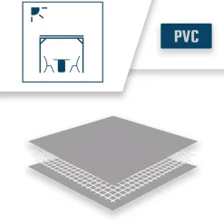 TECPLAST - Toile pergola sans oeillets 3x12 m xp640pr grise - garantie 10 ans tecplast