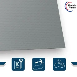 TECPLAST - Toile pergola sans oeillets 3x2 m xp640pr grise - garantie 10 ans tecplast