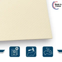 TECPLAST - Toile pergola sans oeillets 3x3 m xp640pr ivoire - garantie 10 ans tecplast