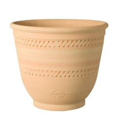 TERRABLANCA - Pot Campana frise en terre cuite claire Ø 30 x H. 28 cm
