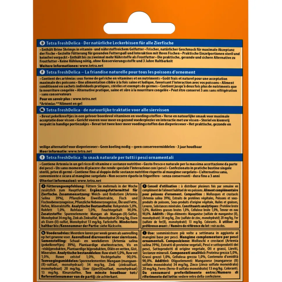 TETRA - Friandises artemias "brine shrimps" en gel 16 sticks de 3 g fresh delica no