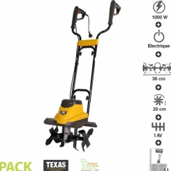 TEXAS - Motobineuse électrique 1000 watts largeur travail 36cm texas eltex1000