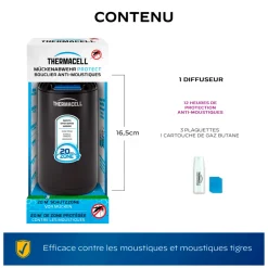 THERMACELL - Bouclier anti moustiques diffuseur noir 12 heures /nc - thermacell