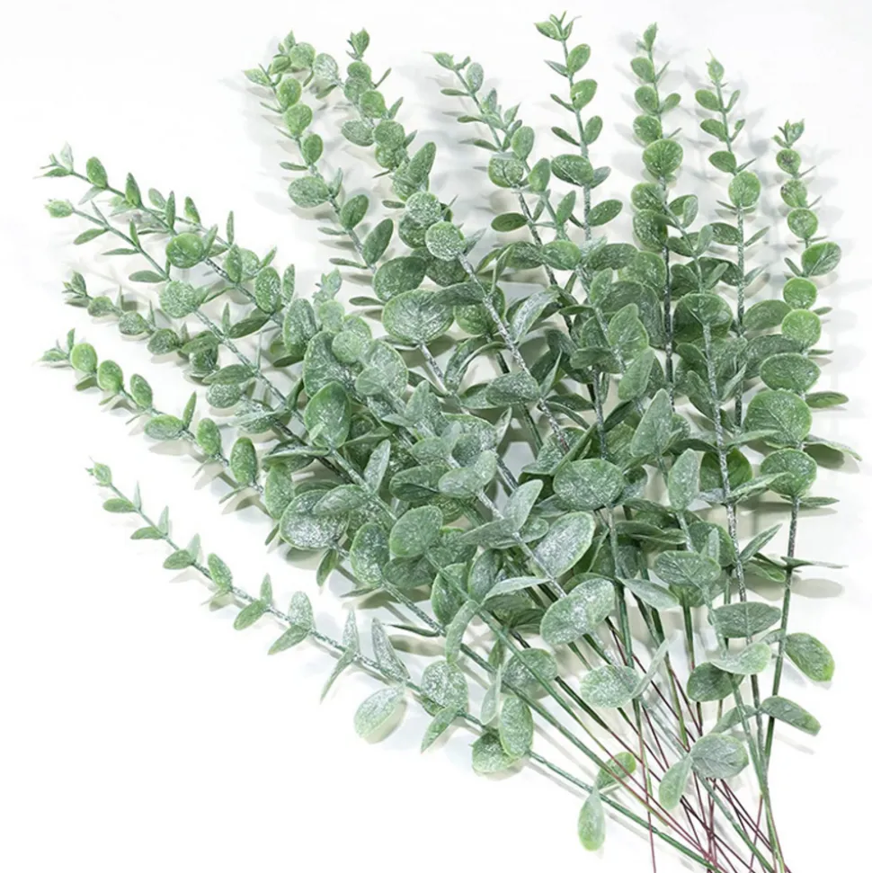 Tige de feuille d'eucalyptus artificielle - vert foncé