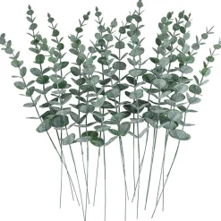Tige de feuille d'eucalyptus artificielle - vert foncé