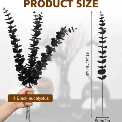 Tige de feuille d'eucalyptus artificielle - vert foncé