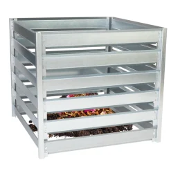 TIMBELA - Composteur de jardin M800 - 91 x 91 x h85 cm / 704l - composteur de jardin en métal - bac à compost