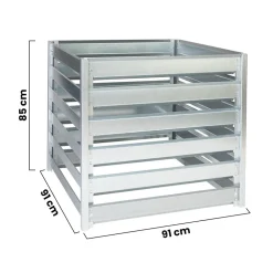 TIMBELA - Module d’extension pour le composteur timbela m800 - 91 x 91 x h85 cm / 704l - composteur de jardin en métal - bac à compost