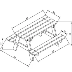 TIMBELA - Table enfant en bois 鈥