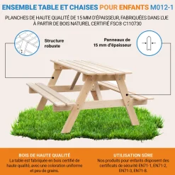 TIMBELA - Table enfant en bois 鈥