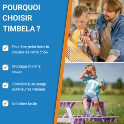 TIMBELA - Table enfant en bois 鈥