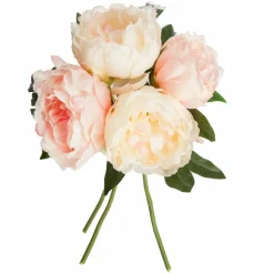 TOILINUX - Lot 2x bouquet de fleurs artificielles - h. 30 cm - rose