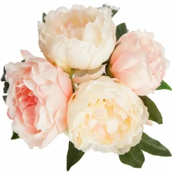 TOILINUX - Lot 2x bouquet de fleurs artificielles - h. 30 cm - rose