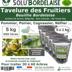 TOUT POUR LES NUISIBLES - Solu'bordelaise - tavelure des fruitiers - 5 kg de bouillie bordelaise non colorée