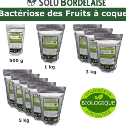 TOUT POUR LES NUISIBLES - Solu'bordelaise - 5 kg de bouillie bordelaise - bactériose des fruits à coque - utilisable agriculture biologique - 5 sachets de 1kg