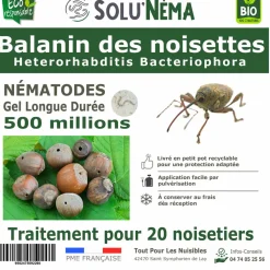 TOUT POUR LES NUISIBLES - Solunéma-nématodes balanin des noisettes- (hb) 500 millions pour 20 noisetiers