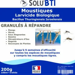 TOUT POUR LES NUISIBLES - Solu'bti - moustiques - 200 gr de larvicide biologique
