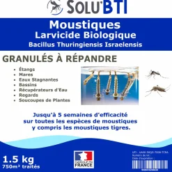 TOUT POUR LES NUISIBLES - Solu'bti - moustiques - 1,5 kg de larvicide biologique