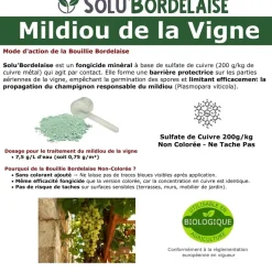 TOUT POUR LES NUISIBLES - Solu'bordelaise - 500 g de bouillie bordelaise - mildiou de la vigne - utilisable agriculture biologique