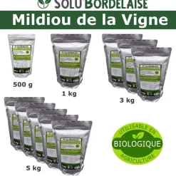 TOUT POUR LES NUISIBLES - Solu'bordelaise - 500 g de bouillie bordelaise - mildiou de la vigne - utilisable agriculture biologique